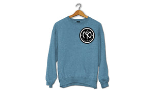 Adult's Sweatshirt - (Light Blue, Black & White)